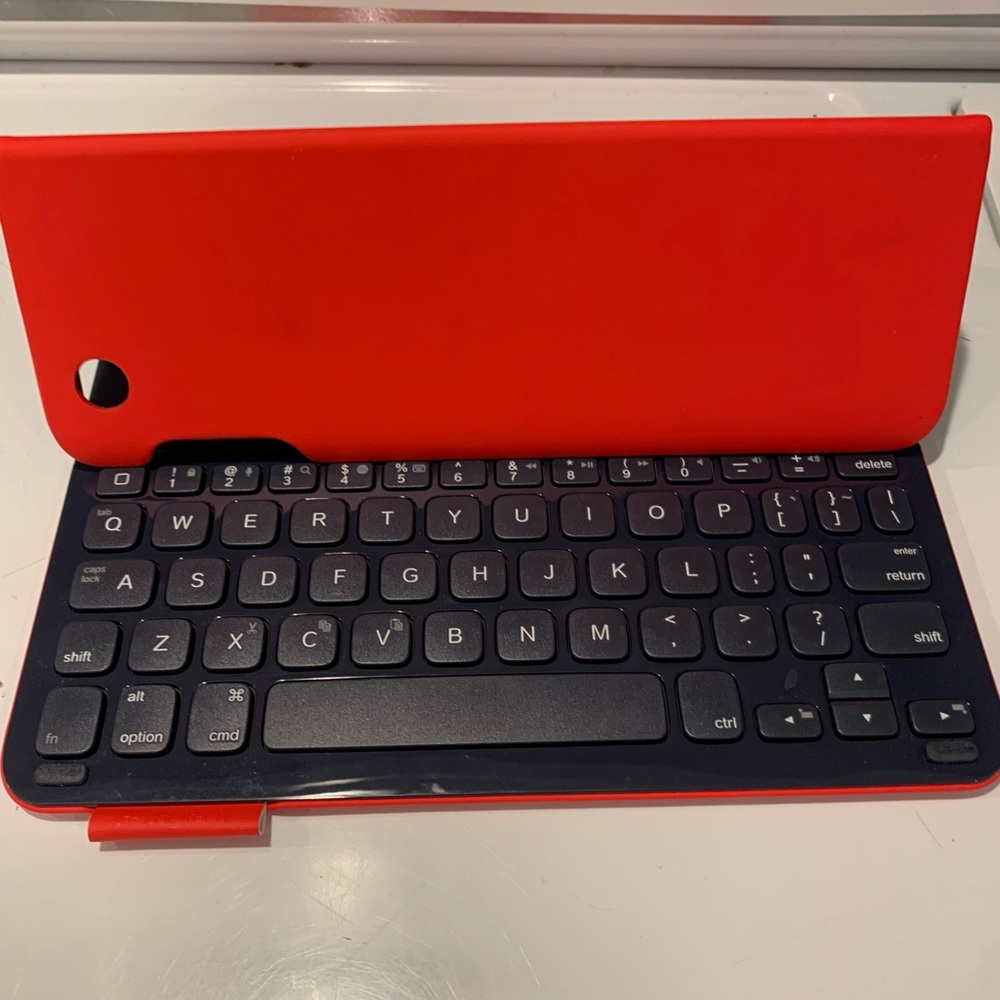 EUC Logitech Ultrathin Keyboard Folio for IPad5 Mars red orange color